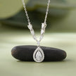 Pear Shape Diamond 925 Silver Pendant Necklace