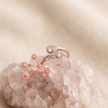 925 Sterling Silver Rose Gold Pear & Marquise CZ Open Ring.