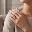 925 Sterling Silver Rose Gold Pear & Marquise CZ Open Ring.