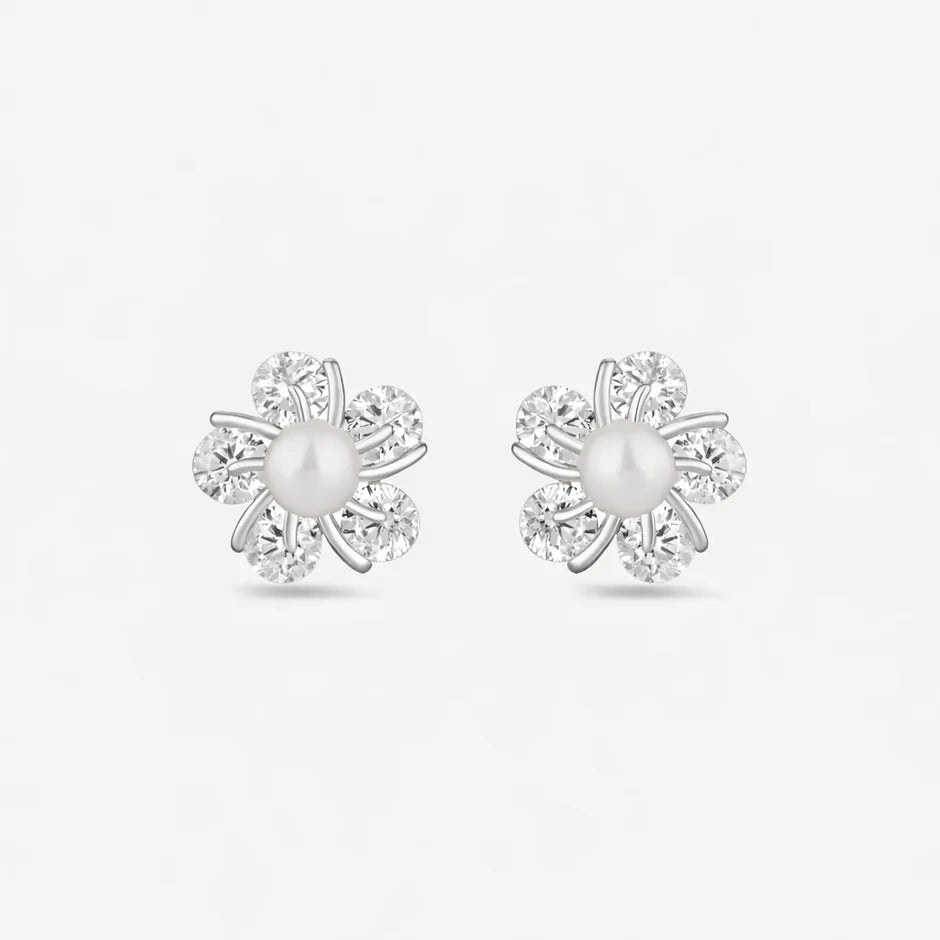Pearl Design Silver Earrings for Women
