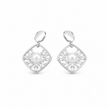 Elegant Pearl & Baguette CZ 925 Sterling Silver Drop Earrings for Women