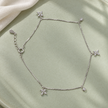 Petal Sparkle Silver Charm Anklet