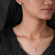 Pink Crystal 925 Sterling Silver Rose Gold Pendant Set for Women