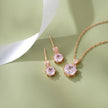 Pink Crystal 925 Sterling Silver Rose Gold Pendant Set for Women