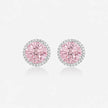 Pink Diamond Round Stud Earrings