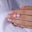 Pink Diamond Round Stud Earrings