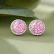 Pink Diamond Round Stud Earrings