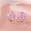 Pink Diamond Round Stud Earrings