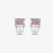 Pink Emerald Cut Diamond Stud Earrings