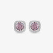 Pink stone 925 silver stud earrings