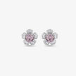 Pink Stone Flower Shape Stud Earrings