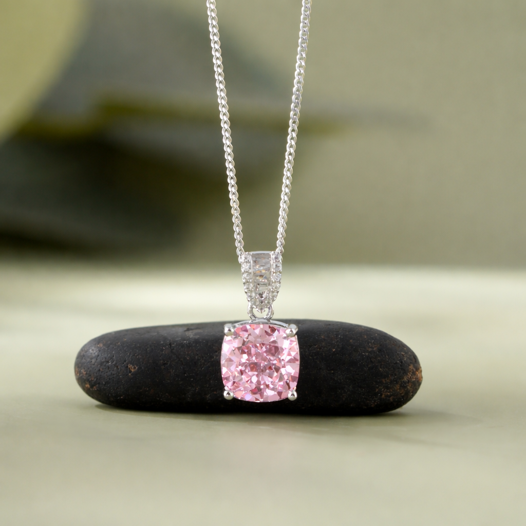 pink design 925 silver pendant chain