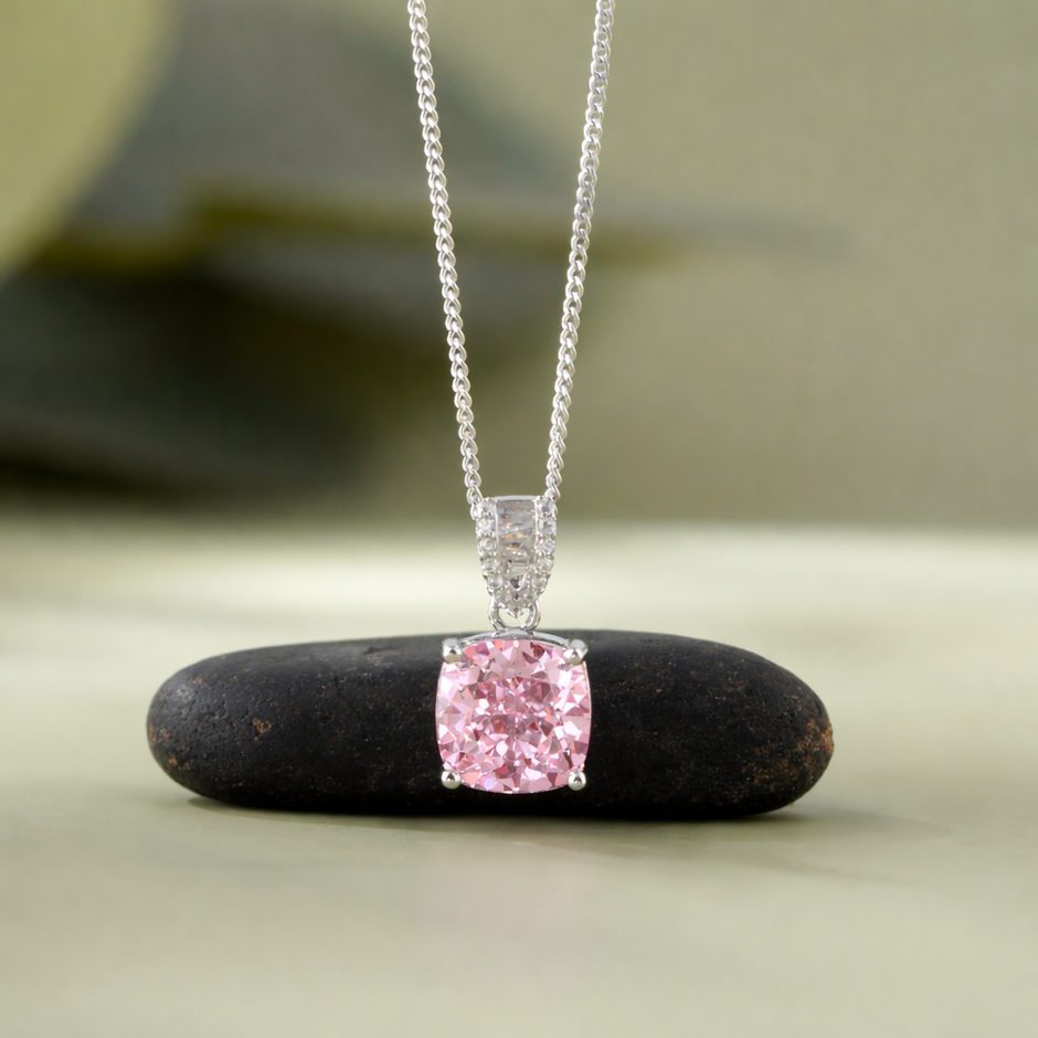 pink design 925 silver pendant chain