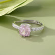 Pink Cushion Solitaire Ring