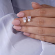 Pink Emerald Cut Diamond Stud Earrings