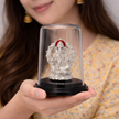 Premium Ganesh devotional murti elegant glass dome home decor