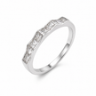 925 Sterling Silver Geometric Princess CZ Band Ring for Women
