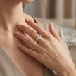 925 Sterling Silver Geometric Princess CZ Band Ring for Women