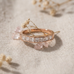 925 Sterling Silver Rose Gold Princess CZ Geometric Band Ring for Women