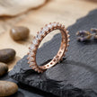 925 Sterling Silver Rose Gold CZ Eternity Band Ring for Women