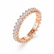 925 Sterling Silver Rose Gold CZ Eternity Band Ring for Women