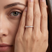 925 Sterling Silver Rose Gold CZ Eternity Band Ring for Women