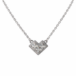 Princess Heart Radiance Diamond 925 Sterling Silver Pendant Chain for Women