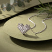 princess heart diamond 925 silver pendant chain