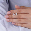Princess Cut Diamond Style 925 Sterling Silver Stud Earrings for Women