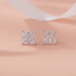 Princess Cut Diamond Style 925 Sterling Silver Stud Earrings for Women