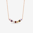 Prism Harmony Multicolor Diamond 925 Sterling Silver Rose Gold Pendant Chain for Women