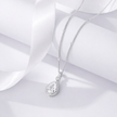 pure drop white diamond 925 silver pendant chain