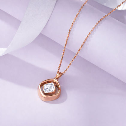 pure glow diamond CZ 925 silver pendant chain