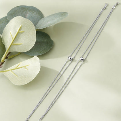PureLine Diamond Cut 925 Sterling Silver Anklet for Women
