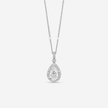 pure drop white diamond 925 silver pendant chain