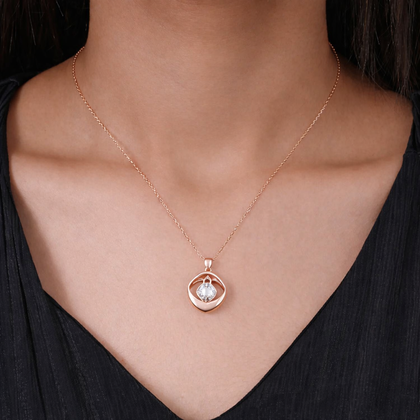pure glow diamond CZ 925 silver pendant chain