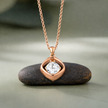 pure glow diamond CZ 925 silver pendant chain