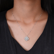 Pure Radiance White Diamond in 925 Sterling Silver Pendant Chain for Women