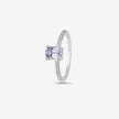 Light Purple Stone Cushion-Cut Ring