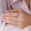 Light Purple Stone Cushion-Cut Ring
