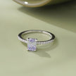 Light Purple Stone Cushion-Cut Ring