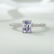 Light Purple Stone Cushion-Cut Ring