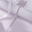Round Cut Tennis Diamond Silver Bracelet for Women