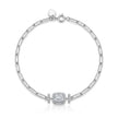 Radiant Emerald-Cut Halo 925 Sterling Silver Bracelet for Women