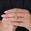 Yellow Gemstone Flower Pendant Necklace in 925 Sterling Silver