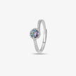 Rainbow Diamond Silver Ring