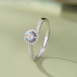 Rainbow Diamond Silver Ring