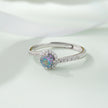 Rainbow Diamond Silver Ring