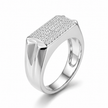 925 sterling silver men’s rectangular CZ statement ring