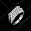 925 sterling silver men’s rectangular CZ statement ring